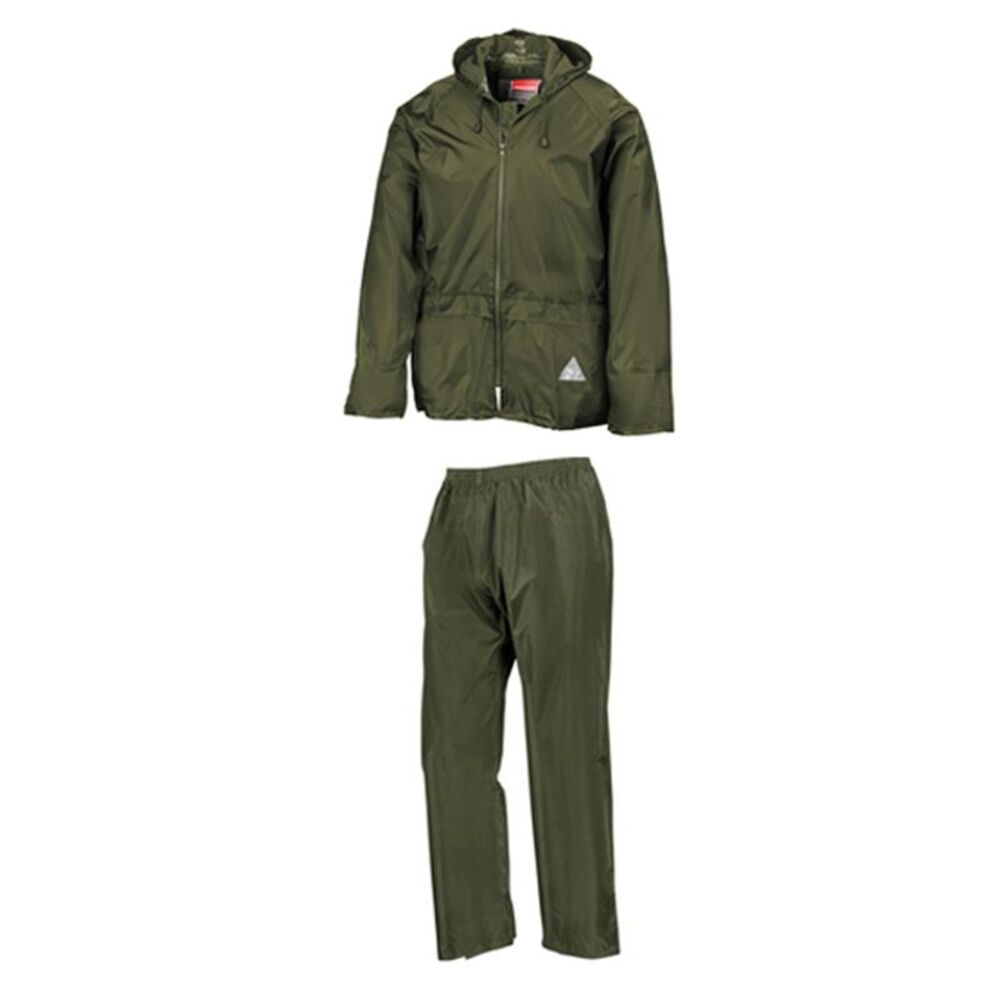 Result Mens Waterproof Jacket and Trousers Set / Olive